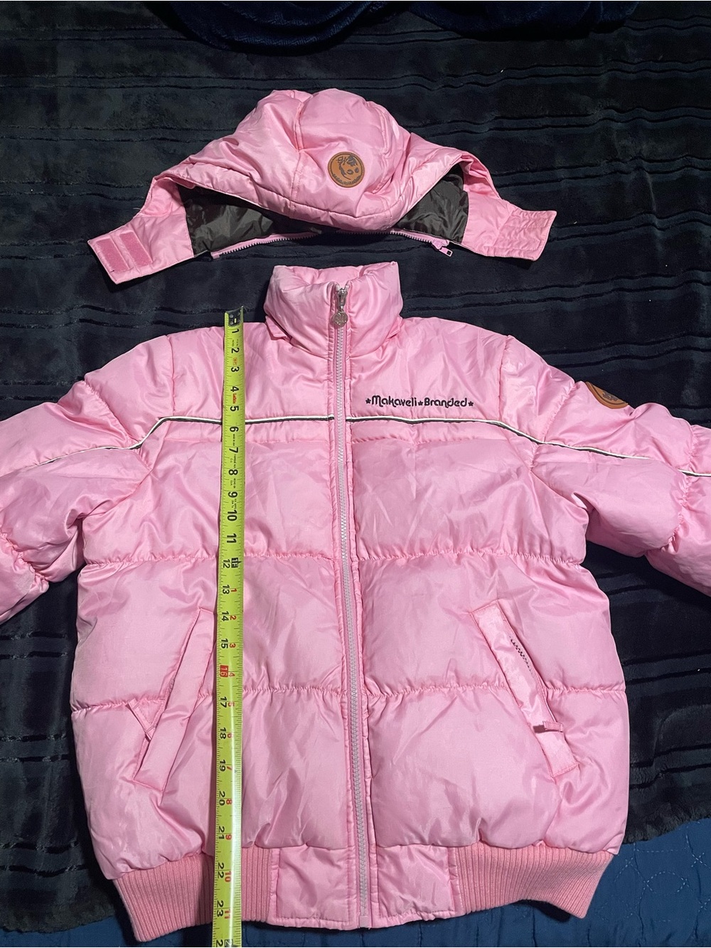 Vintage Y2K Makaveli Branded Tupac Shakur Down Puffer Jacket Pink Women’s S